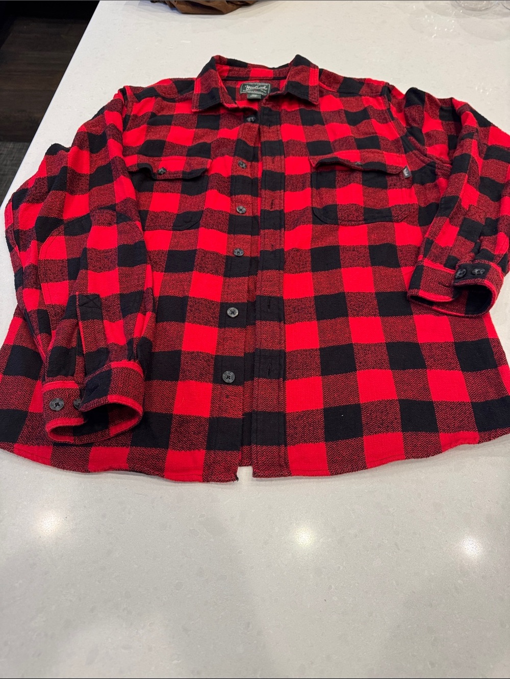 Woolrich Red and Black Buffalo Plaid Shirt Jacket, cotton, comfortable.